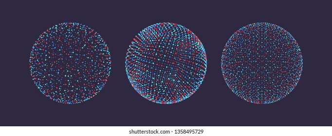The sphere consisting of points. 3d futuristic technology style. Vector illustration.