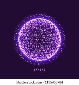 The sphere consisting of points. 3d grid for design. Abstract vector illustration in technology style.