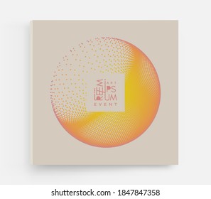 The sphere consisting of points. Global digital connections. Technology concept. Array with dynamic particles. 3D grid design. Vector illustration for science and technology.
