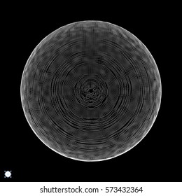 The Sphere Consisting of Points. Global Digital Connections. Abstract Grid Design. 3D Technology Style. Networks. Vector Illustration. 