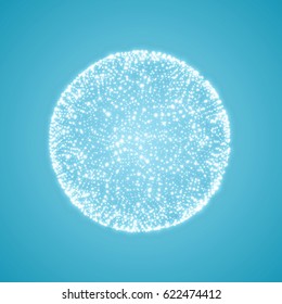 The Sphere Consisting of Points. Wireframe Sphere Illustration. Abstract 3D Grid Design. Global Digital Connections.
