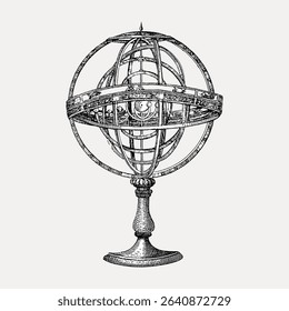 Sphere of copernic illustration, isolated vector element. 