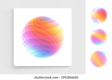 Sphere. Cover design template. Abstract geometric design. Vector illustration made of various overlapping elements. Applicable for banners, placards, posters, flyers. 