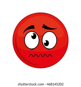 sphere crazy cartoon face expression icon. Isolated and flat illustration