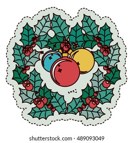 Sphere and crown icon. Merry Christmas season and decoration theme. Isolated design. Vector illustration