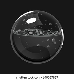 Sphere of death. Game icon of magic orb. Interface for rpg or match3 game. Death or potion. Big variant. Vector illustration