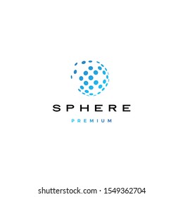 sphere digital globe circle round dot spread 3D logo vector icon illustration