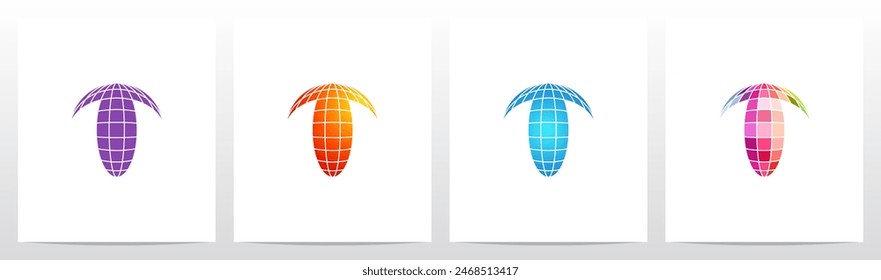  Sphere Disco Ball Letter Initial Logo Design T