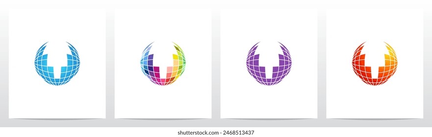  Sphere Disco Ball Letter Initial Logo Design V