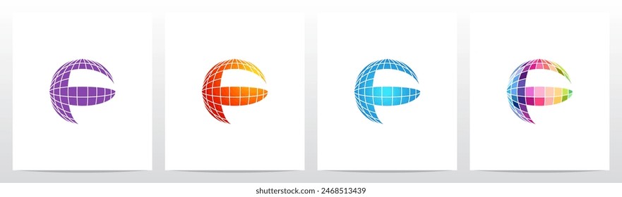  Sphere Disco Ball Letter Initial Logo Design F