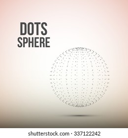 Sphere from dots. Wireframe mesh polygonal element. Vector Illustration EPS10.