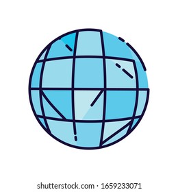 Sphere fill style icon design, Disco party dance music sound nightlife nightclub entertainment and club theme Vector illustration
