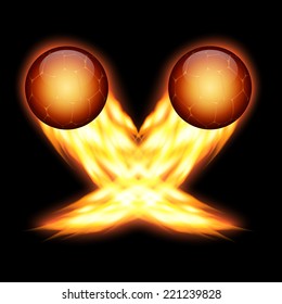 Sphere with fire. Abstract background. EPS10 vector