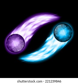 Sphere with fire. Abstract background. EPS10 vector