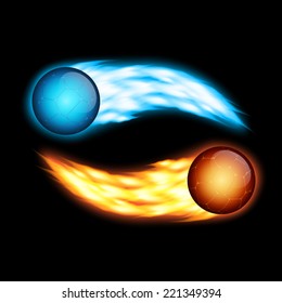 Sphere with fire. Abstract background. EPS10 vector
