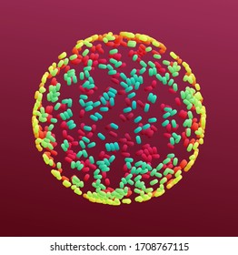 Sphere formed by many ellips. 3d vector illustration for science, education or medicine. 