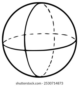 sphere geometric math shape hand drawn doodle outline icon