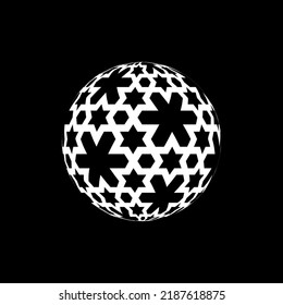 Esfera con ornamento geométrico. Ilustración vectorial.