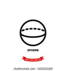 sphere geometric shape icon in trendy flat design 