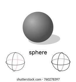 Sphere. Geometric shape. Isolated on white background.Vector illustration.