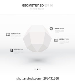 Sphere Geometry Abstract 3D Infographic And Icons Design white Color Style.