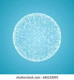 Sphere. Global digital connections. Abstract 3D grid design. Technology style. 