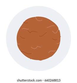 Sphere, globe falafel cutlet, vector sign