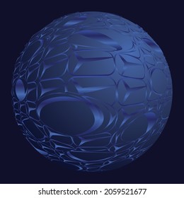 Sphere with gradient abstract pattern along the surface design element. Vector illustration