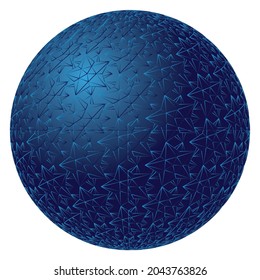 Sphere with gradient polygons pattern along the surface design element. Vector illustration