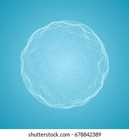 Sphere. Grid design.  3D technology style. Vector illustration.