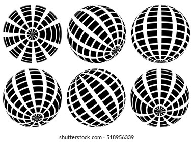 Sphere with grid of squares / Textured 3d sphere icon(s)