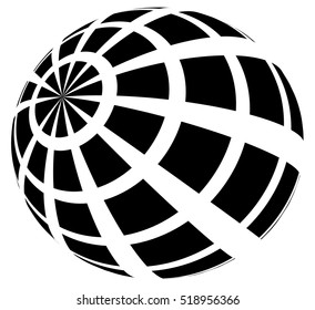 Sphere with grid of squares / Textured 3d sphere icon(s)