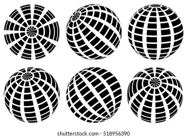 Sphere with grid of squares / Textured 3d sphere icon(s)