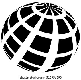 Sphere with grid of squares / Textured 3d sphere icon(s)