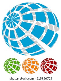 Sphere with grid of squares / Textured 3d sphere icon(s)