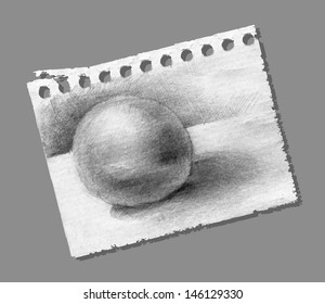 Sphere. Hand drawn. Vector eps8