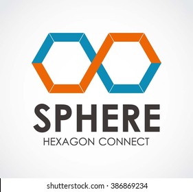 Sphere hexagon of chain line abstract vector and logo design or template connection business icon of company identity symbol concept