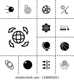 Sphere icon. collection of 13 sphere filled and outline icons such as globe, disco ball, basketball, globe in gear, bowling ball. editable sphere icons for web and mobile.