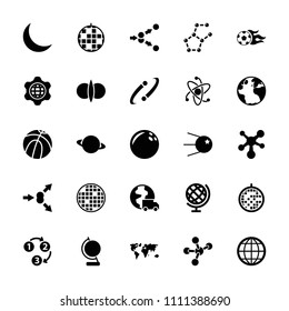 Sphere icon. collection of 25 sphere filled icons such as globe, world map, basketball, bowling ball, disco ball, crescent. editable sphere icons for web and mobile.