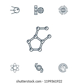 Sphere icon. collection of 7 sphere outline icons such as core, qround the globe, internet, atom, planet. editable sphere icons for web and mobile.