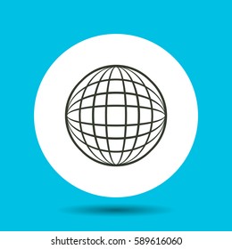 Sphere icon. Flat vector illustration in black on white background.
