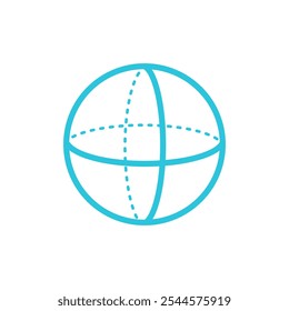 Icono de la esfera, aislado en el fondo blanco. 