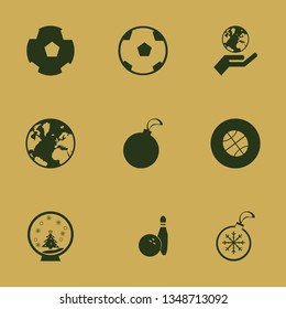 sphere icon set with football ball, basketball ball and soccer ball vector illustration