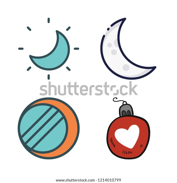sphere icon set. vector set about bauble, moon and\
eclipse icons set.