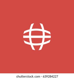 sphere icon. sign design. red background
