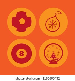 sphere icon. sphere vector icons set billiard ball, snow globe icon flat design, football ball and christmas ball