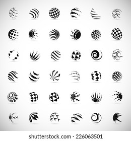 Sphere Icons Set - Isolated On Gray Background - Vector Illustration, Graphic Design Editable For Your Design