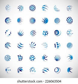 Sphere Icons Set - Isolated On Gray Background - Vector Illustration, Graphic Design Editable For Your Design