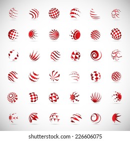 Sphere Icons Set - Isolated On Gray Background - Vector Illustration, Graphic Design Editable For Your Design