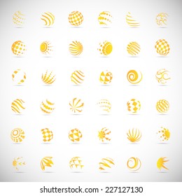 Sphere Icons Set - Isolated On Gray Background - Vector Illustration, Graphic Design Editable For Your Design